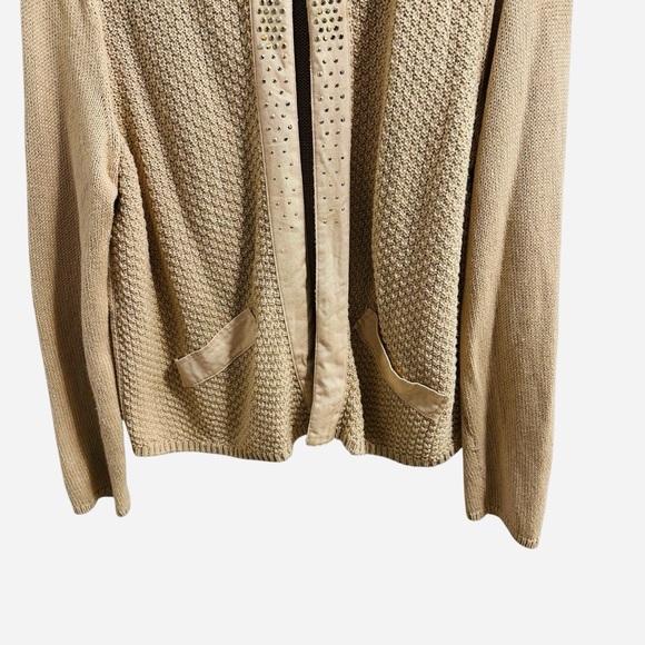 Chico’s Embellished Shine Evelyn open front cardigan in blush Large - Picture 8 of 14